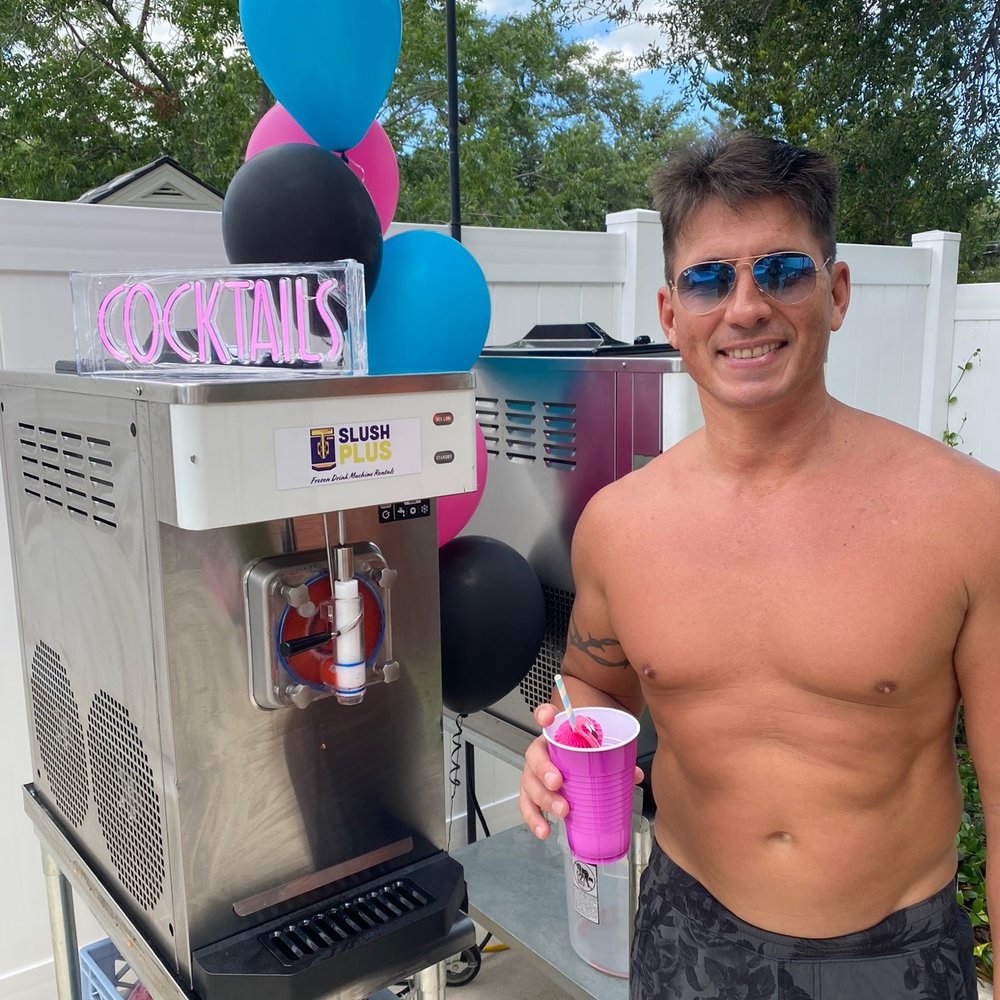 Slush Plus - We added a fun sign, balloons, and coordinated colored cups. Slush plus offers standard cups if you wish. - Party Equipment Rentals Near Me