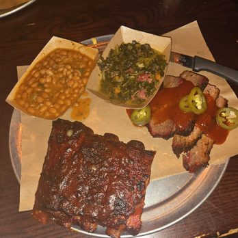 Dinosaur Bar-B-Que - 2 meat combo Brisket,Ribs,greens and bbq beans - Barbeque Near Me - Rochester, New York Dinosaur Bar-B-Que - 2 meat combo Brisket,Ribs,greens and bbq beans - Barbeque Near Me - Rochester, New York
