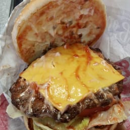 This is the Famous Star Burger, 2 for 5 dollars This is the Famous Star Burger, 2 for 5 dollars
