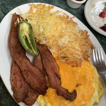 Red Apple Cafe - Eggs with cheese hashbrowns and bacon - Breakfast & Brunch Near Me - Fresno, California Red Apple Cafe - Eggs with cheese hashbrowns and bacon - Breakfast & Brunch Near Me - Fresno, California