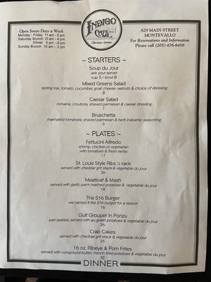Menu photo 7 Indigo Cafe & Bar Montevallo, AL