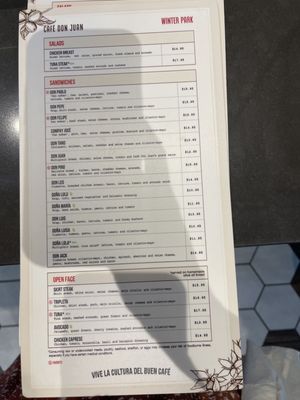 Menu photo 8 Cafe Don Juan Winter Park, FL