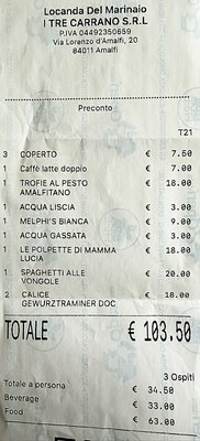 Menu photo 7 Locanda Del Marinaio Amalfi, SA Menu photo 7 Locanda Del Marinaio Amalfi, SA