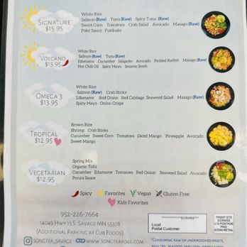 Song Tea & Poke - Poke menu - Poke Near Me - Savage, Minnesota Song Tea & Poke - Poke menu - Poke Near Me - Savage, Minnesota
