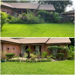 RMZ Outdoor Services - Beautiful before and after on a clients flower bed!   Contact# 832-759-2953