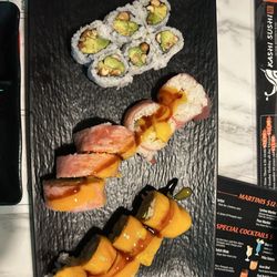Kashi Sushi - Avocado peanut roll, Hawaii roll, mango tango roll