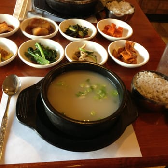 Arirang - Ox bone soup with side dishes - Korean Near Me - Buffalo, New York