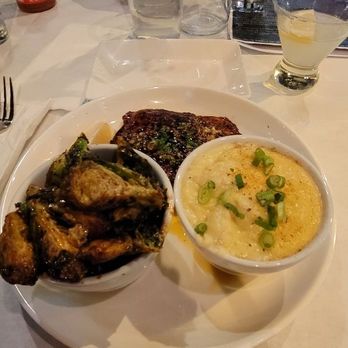 Chef Smelly's - Blackened Salmon, mashed potatoes and brussel sprouts. - Cajun/Creole Near Me - Oakland, California