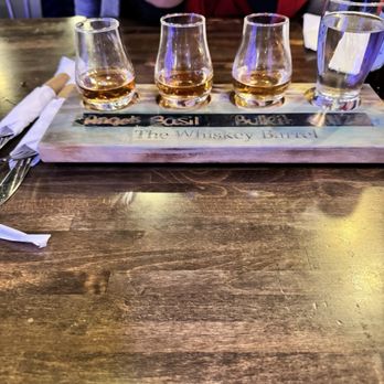 The Whiskey Barrel - Bourbon flight - Whiskey Bars Near Me - Port Jefferson, New York