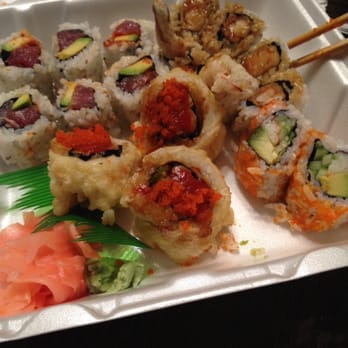 Musasi Japanese Restaurant - My to go order! Yum! - shrimp tempura roll, California roll, spicy tuna, and volcano roll - Japanese Near Me - Hampton, Virginia Musasi Japanese Restaurant - My to go order! Yum! - shrimp tempura roll, California roll, spicy tuna, and volcano roll - Japanese Near Me - Hampton, Virginia