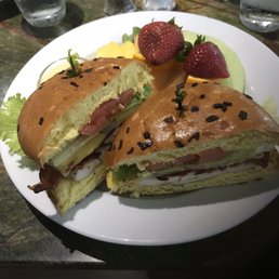 Caribbean Chicken Club with fruit Caribbean Chicken Club with fruit