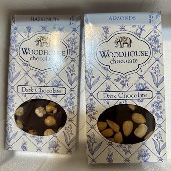 Woodhouse Chocolate - Dark chocolate hazelnut bar and almond bars in the styrofoam cooler. - Chocolatiers & Shops Near Me - Saint Helena, California Woodhouse Chocolate - Dark chocolate hazelnut bar and almond bars in the styrofoam cooler. - Chocolatiers & Shops Near Me - Saint Helena, California
