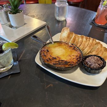 Emberz - Basil margarita, baked Emberz appetizer and the huckleberry lemonade. - Wine Bars Near Me - Sonora, California
