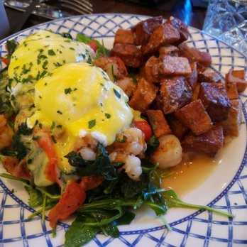 Grato - Rock Shrimp Eggs Benedict. - Tuscan Near Me - West Palm Beach, Florida