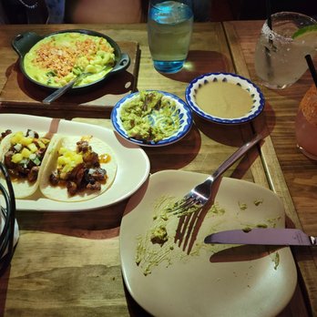 Mercadito - Poblano mac and cheese. Al pastor tacos. guacamole torreado. Habanero salsa. Sandia and traditional margaritas - Mexican Near Me - Chicago, Illinois