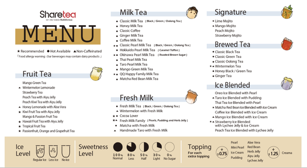 Menu photo 8 Sharetea Phoenix, AZ