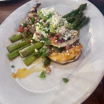 King Ranch Texas Kitchen - Shrimp with Asparagus - Steakhouses Near Me - Houston, Texas King Ranch Texas Kitchen - Shrimp with Asparagus - Steakhouses Near Me - Houston, Texas