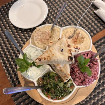 Omaha Kebabs - All the dips - Mediterranean Near Me - Omaha, Nebraska