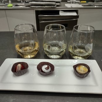 Indulgence Chocolatiers - Right to left - almond praline - Carmel chocolate - lemon - Chocolatiers & Shops Near Me - Brookfield, Wisconsin