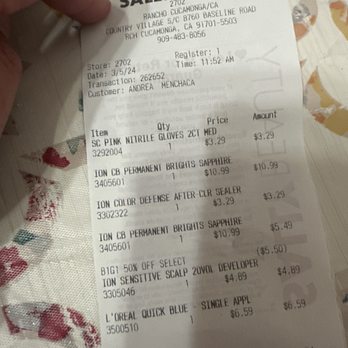Sally Beauty - What I purchased today ! Hopefully that helps on who helped me today ! I just wished I got her name ! - Cosmetics & Beauty Supply Near Me - Rch Cucamonga, California Sally Beauty - What I purchased today ! Hopefully that helps on who helped me today ! I just wished I got her name ! - Cosmetics & Beauty Supply Near Me - Rch Cucamonga, California