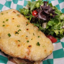 Green Ribbon - Croque Monsieur with side House Salad, Green Ribbon