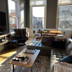 Two Sisters Cleaning and Organizing - Living room aglow
