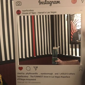 Tape Face - Instagram photo op. Water bottle for scale - Performing Arts Near Me - Las Vegas, Nevada Tape Face - Instagram photo op. Water bottle for scale - Performing Arts Near Me - Las Vegas, Nevada
