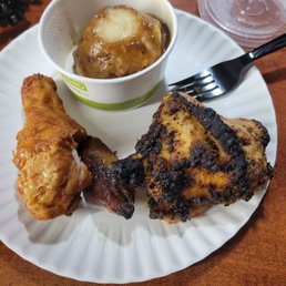 I already took a bite out yhe fried chicken omg so damn good