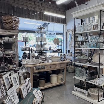 Mixt. Fine Things - Cooking area: glasses, plates, bowls , cook books, mortars, kitchen towels, cups, teaspoons, wooden cutting boards, jars - Antiques Near Me - Agoura Hills, California