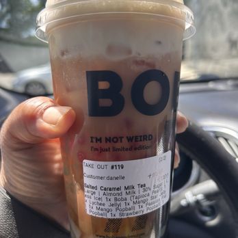 Bobapop Tea Bar - Salted Caramel Milk Tea - Bubble Tea Near Me - Raleigh, North Carolina