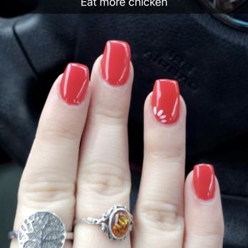 Onyx nails spa - Would've liked them if she didn't do the design I didn't ask for. Chik fil a much ? - Nail Salons Near Me - Papillion, Nebraska