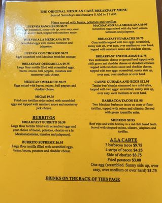 Menu photo 1 The Original Mexican Cafe Galveston, TX Menu photo 1 The Original Mexican Cafe Galveston, TX