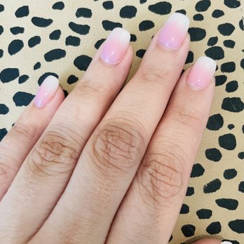 P & A Nail Spa - Full set (with nail tips/extensions) done with pink and white acrylic. - Nail Salons Near Me - Franklin, Wisconsin