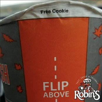 Robin's - a cup of coffee with the words flip above it - Donuts Near Me - Winnipeg, Manitoba