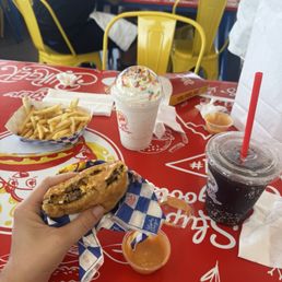 Burger sauce soda and shake Burger sauce soda and shake
