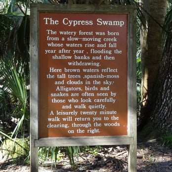 Highlands Hammock State Park - Sign at the beginning of the Cypress Swamp Trail, the best trail in the park. - Parks Near Me - Sebring, Florida