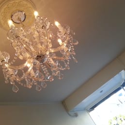 Chandelier at the entrance of Glitz Hair Salon Chandelier at the entrance of Glitz Hair Salon