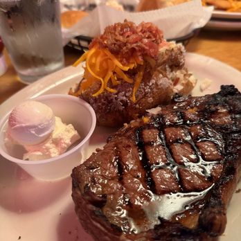 Texas Roadhouse - Ft. Worth Ribeye with baked potato - Barbeque Near Me - Tracy, California Texas Roadhouse - Ft. Worth Ribeye with baked potato - Barbeque Near Me - Tracy, California