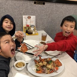Ginger and onion fried lobster. Ginger and onion fried lobster.