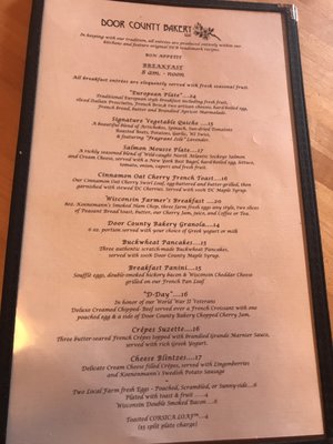 Menu photo 3 Door County Bakery Sister Bay, WI