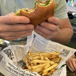 Pajo's Fish & Chips - Juggernaut burger - no, he didn't squish it down, it's really that thin