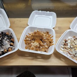 Bubble waffles left to right: oreo, lotus (must try!!!), smores Bubble waffles left to right: oreo, lotus (must try!!!), smores