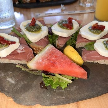 Blue Dahlia Bistro - Prosciutto and Mozzarella Tartine - Modern European Near Me - San Marcos, Texas