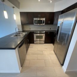 Kitchen tiles after cleaning. Kitchen tiles after cleaning.