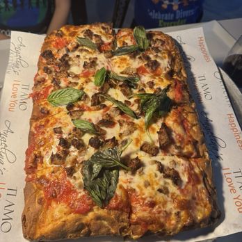 Angelina's Kitchen - Sicilian Pan Pie (1/2 Sheet) with added sausage - Italian Near Me - Woodbridge, New Jersey