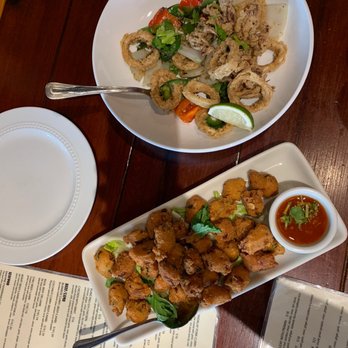 Rangoon Burmese Kitchen - Top: calamari botton: baya kyaw - Burmese Near Me - Honolulu, Hawaii Rangoon Burmese Kitchen - Top: calamari botton: baya kyaw - Burmese Near Me - Honolulu, Hawaii