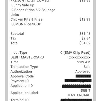 Raspberry's Pancake House - Receipt of food. - A printed receipt from Raspberry's Pancake House & Restaurant in Steger, IL, listing ordered items, subtotal, tax, total, and payment method, dated December 29, 2015. - Breakfast & Brunch Near Me - Steger, Illinois