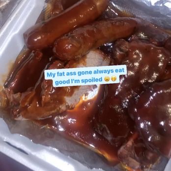 Johnson Brothers BBQ - Tripple Up links, Ribs (3)  and Sliced Tri-Tip or Brisket Dinner - Barbeque Near Me - Compton, California