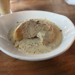 Biscuits and gravy with a caramel latte!