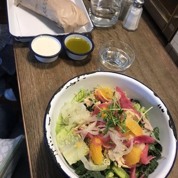 Souvla - Superior Farms Lamb Leg Sandwich & Mary's Free-Range Chicken Salad (sauces to the side) - Greek Near Me - San Francisco, California Souvla - Superior Farms Lamb Leg Sandwich & Mary's Free-Range Chicken Salad (sauces to the side) - Greek Near Me - San Francisco, California